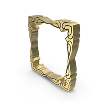 Square Hearts Valentine Frame Gold PNG & PSD Images