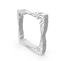 Square Hearts Valentine Frame White PNG & PSD Images