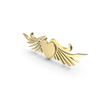 Gold Heart With Wings PNG & PSD Images