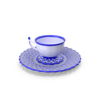 White Blue Tea Cup Saucer PNG & PSD Images