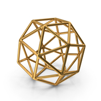 Golden Geometric Shaped Showpiece PNG & PSD Images