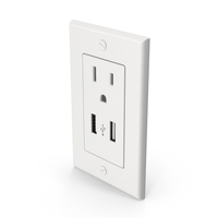 White Power Socket And USB Outlet PNG & PSD Images