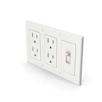 Double Socket Outlet And Light Switch PNG & PSD Images