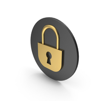 Lock Icon Gold PNG & PSD Images