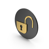 Unlock Icon Gold PNG & PSD Images