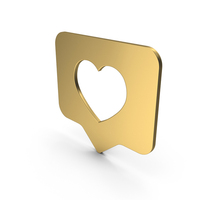 Heart New Icon Gold PNG & PSD Images