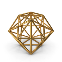 Golden Geometric Shaped Showpiece PNG & PSD Images
