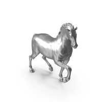 Pacing Horse Metal Statue PNG & PSD Images