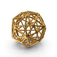 Golden Geometric Shaped Showpiece PNG & PSD Images