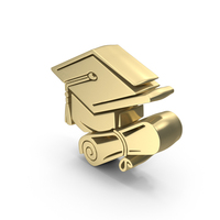 Golden Graduation Cap With Certificate Symbol PNG & PSD Images