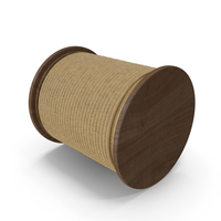 Wooden Cylinder With Rolled Rope PNG & PSD Images