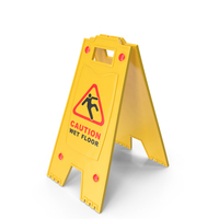 Caution Wet Floor Sign PNG & PSD Images