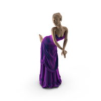 Mannequin Poses In A Purple Velvet Dress PNG & PSD Images