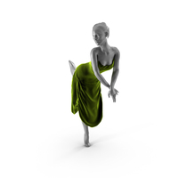 Mannequin Poses In A Green Velvet Dress PNG & PSD Images