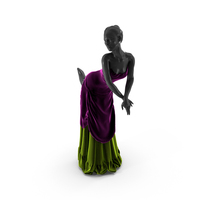 Mannequin Pose With A Green Purple Velvet Dress PNG & PSD Images