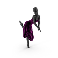 Mannequin Poses In A Purple Velvet Half Dress PNG & PSD Images