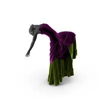 Mannequin Poses In A Purple Green Velvet Dress PNG & PSD Images