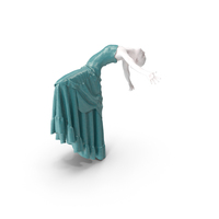 Mannequin Poses In A Teal Dress PNG & PSD Images