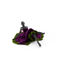 Mannequin Pose With A Purple Green Velvet Dress PNG & PSD Images