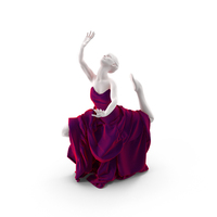 Mannequin Poses In A Red Velvet Dress PNG & PSD Images