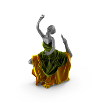 Mannequin Pose With A Green Yellow Velvet Dress PNG & PSD Images