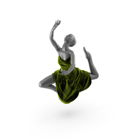 Mannequin Poses In A Green Velvet Half Dress PNG & PSD Images