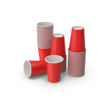 Stack Of Red Paper Cups PNG & PSD Images