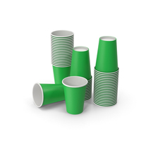 Stack Of Green Paper Cups PNG & PSD Images