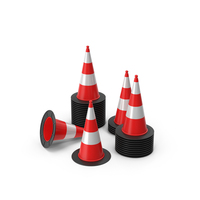 Traffic Cones Stack PNG & PSD Images