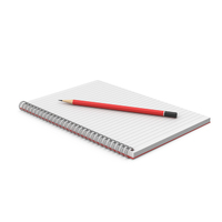 Notepad With Red Pencil PNG & PSD Images