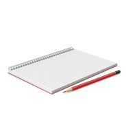 Notepad With Red Pencil PNG & PSD Images
