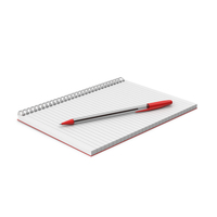 Notepad With Ballpoint Red Pen PNG & PSD Images