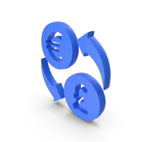 Blue Euro To Pound Currency Exchange Symbol PNG & PSD Images