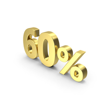 Golden 60 Percent Sign PNG & PSD Images