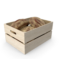 Wooden Crate With Bread Loaves PNG & PSD Images
