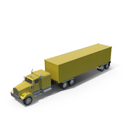 集装箱货物拖车卡车PNG和PSD图像