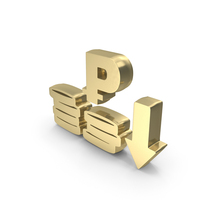 Golden Money Market Loss Symbol PNG & PSD Images