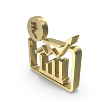 Golden Rupee Growth Symbol PNG & PSD Images