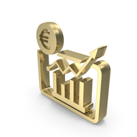Golden Euro Growth Symbol PNG & PSD Images