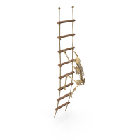 Worn Skeleton Climbing A Rope Ladder PNG & PSD Images