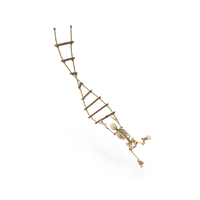 Worn Skeleton Hanging On To A Rope Ladder PNG & PSD Images