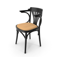 Thonet Black Wood Armchair PNG & PSD Images