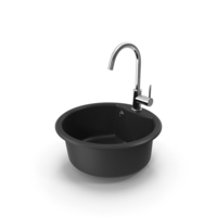 Kitchen Black Single Round Sink PNG & PSD Images