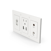 USB TV SAT Socket Outlet And Light Switch PNG & PSD Images