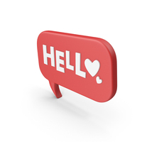 Red Speech Bubble With Hello PNG & PSD Images