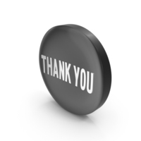 Thank You Black Round Push Button PNG & PSD Images
