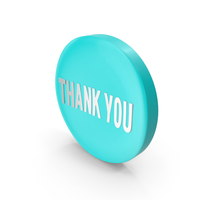 Thank you Blue Round Push Button PNG & PSD Images