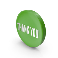 Thank you Green Round Push Button PNG & PSD Images