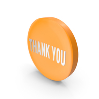 Thank you Yellow Round Push Button PNG & PSD Images