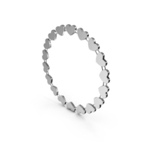 Silver Frame With Hearts PNG & PSD Images